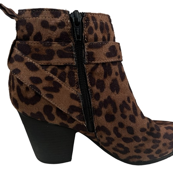 Lepord Animal Print Booties Shoes - Picture 7 of 13